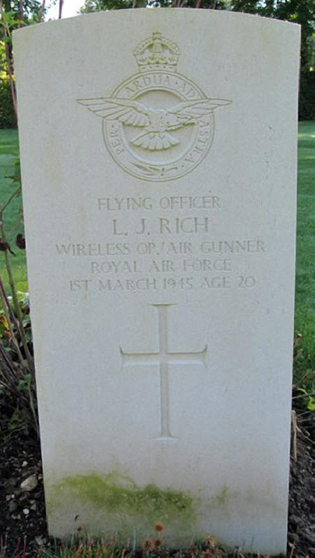 F/O Leslie John Rich<br /><br /><br />died on active duty - March 1st, 1945